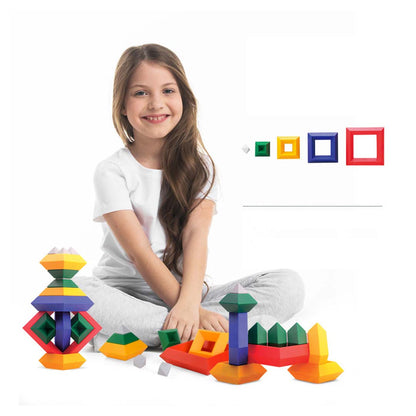 Montessori kocke koje omogućavaju pravljenje različitih konstrukcija.
