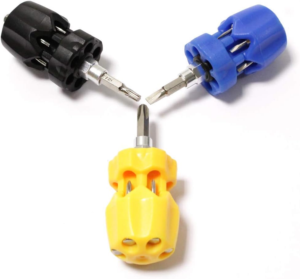 Crveni i žuti držači sa manjim ravnim, krstastim i Torx nastavcima.