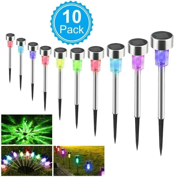 RGB lampa na solarni pogon iz seta od 10 komada.