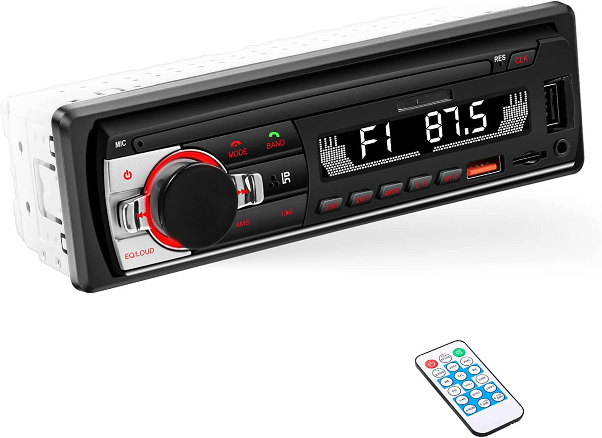 Na slici je crni PRODAVANI auto radio namenjen upotrebi u vozilu.