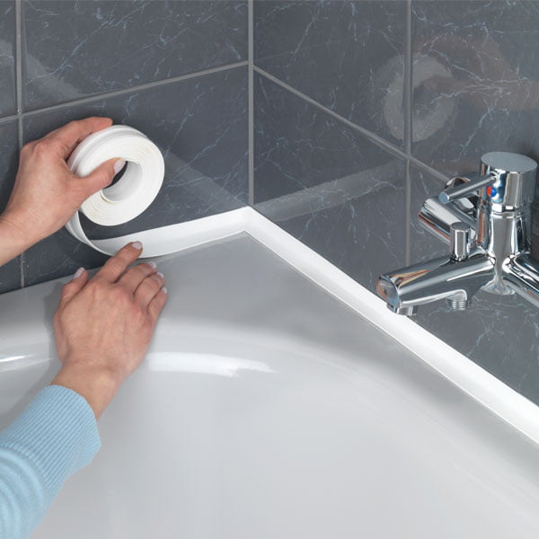 PVC traka za uredan spoj uz pločice, sudoperu, kadu ili lavabo.