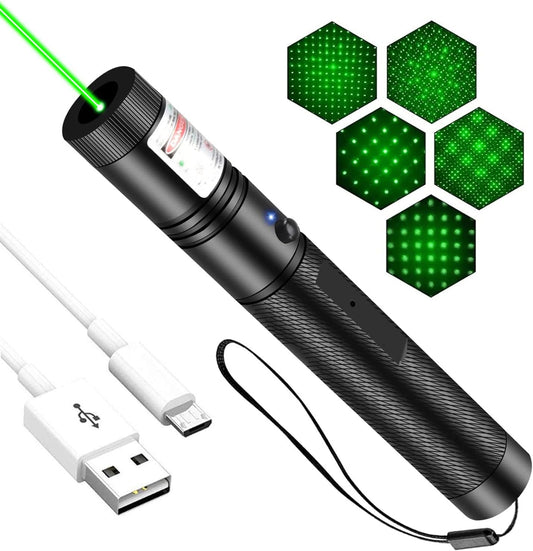 Crni aluminijumski PRODAVANI pokazivač sa zelenim laserom.