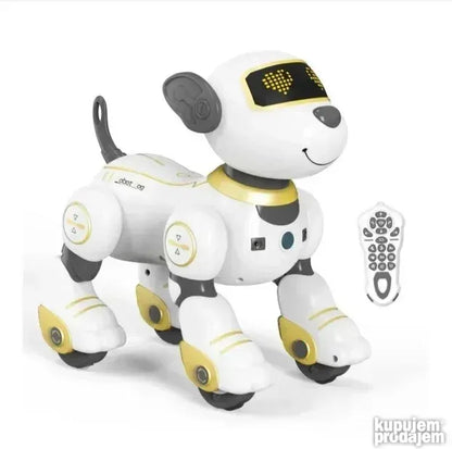Robot pas igračka prikazan je kao pokretni saputnik za igru.