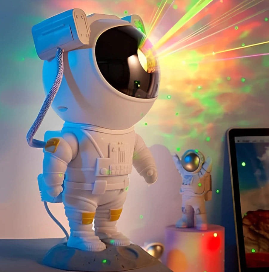 Figura astronauta koja predstavlja kućište svetlosnog projektora.