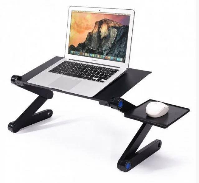 Metalni nosač namenjen postavljanju laptopa, sa osloncem za miš.