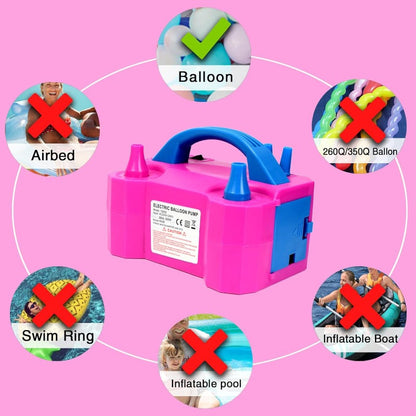 Roze električna pumpa za pripremu balonske dekoracije.