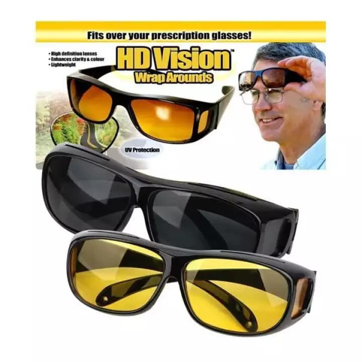 Žuti i crni par naočara namenjenih noćnoj i dnevnoj vožnji.