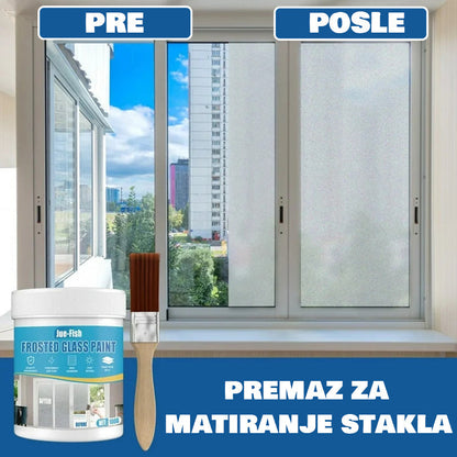 Beli premaz za staklo sa mat završnicom.