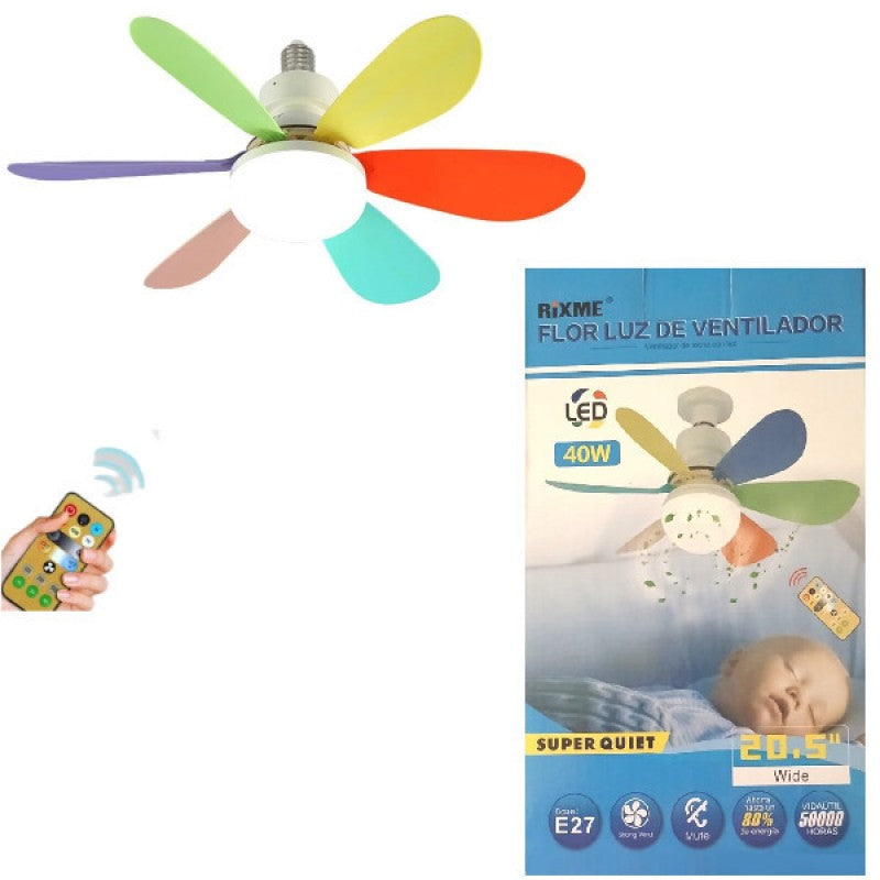 Na slici je prikazan PRODAVANI luster ventilator namenjen dečijoj sobi.