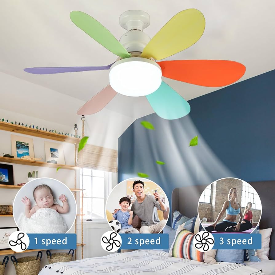 Fotografija prikazuje luster ventilator za dečiju sobu.