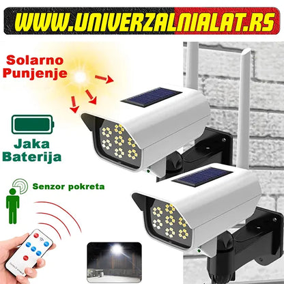 Solarna imitacija nadzorne kamere sa LED reflektorom.