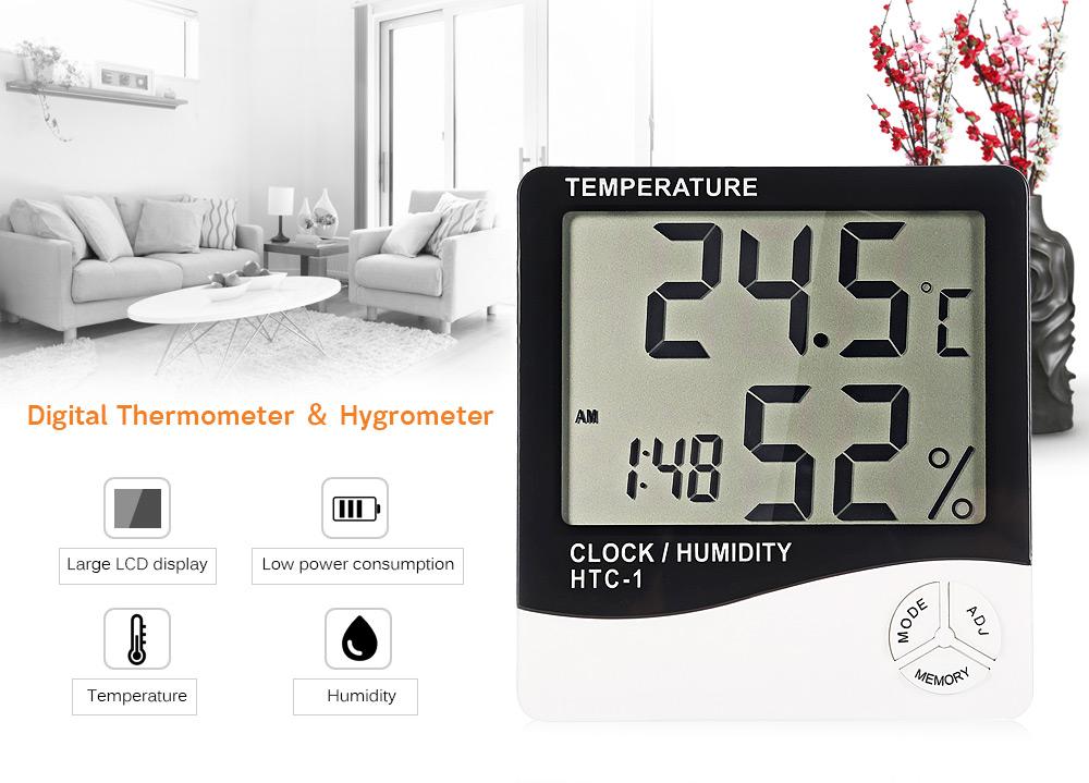 Meteorološka stanica sa prikazom temperature, vlažnosti vazduha i vremena.