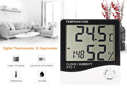 Meteorološka stanica sa prikazom temperature, vlažnosti vazduha i vremena.