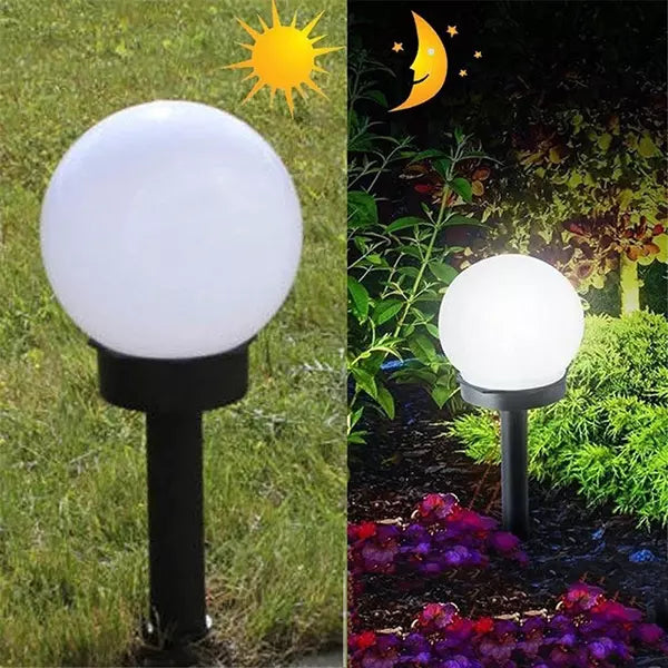 Solarne svetiljke okruglog oblika dostupne su u beloj i crnoj boji.