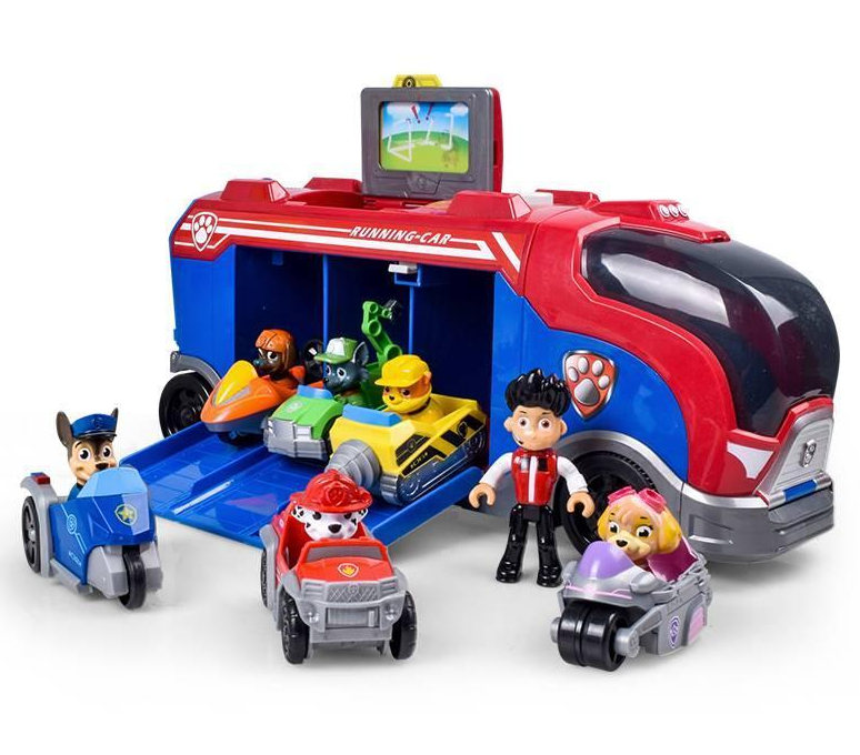 Autobus igračka sa motivom Paw Patrol prikazan je na fotografiji proizvoda.