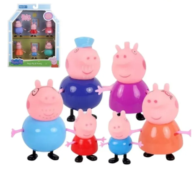 Na slici je prikazan set sa šest figurica iz sveta Pepe Prase.
