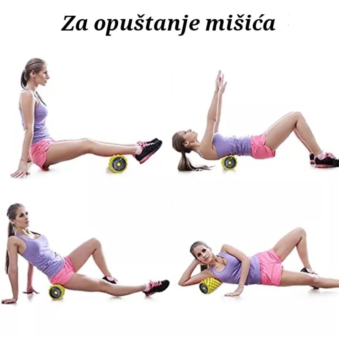 Valjak za masažu PRODAVANI predstavljen kao oprema za vežbanje.