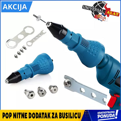 Adapter za bušilicu namenjen radu sa pop nitnama.