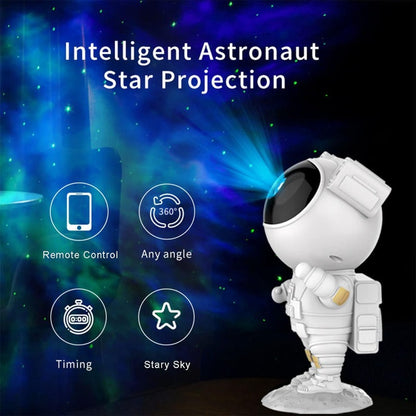 Prizor maglene galaksije sa zelenim zvezdama koje stvara astronautski projektor.