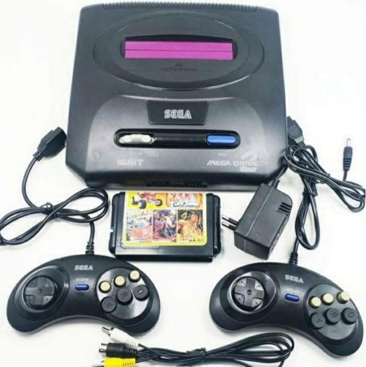 Crna Sega Mega Drive 2 konzola za 16-bitno igranje.