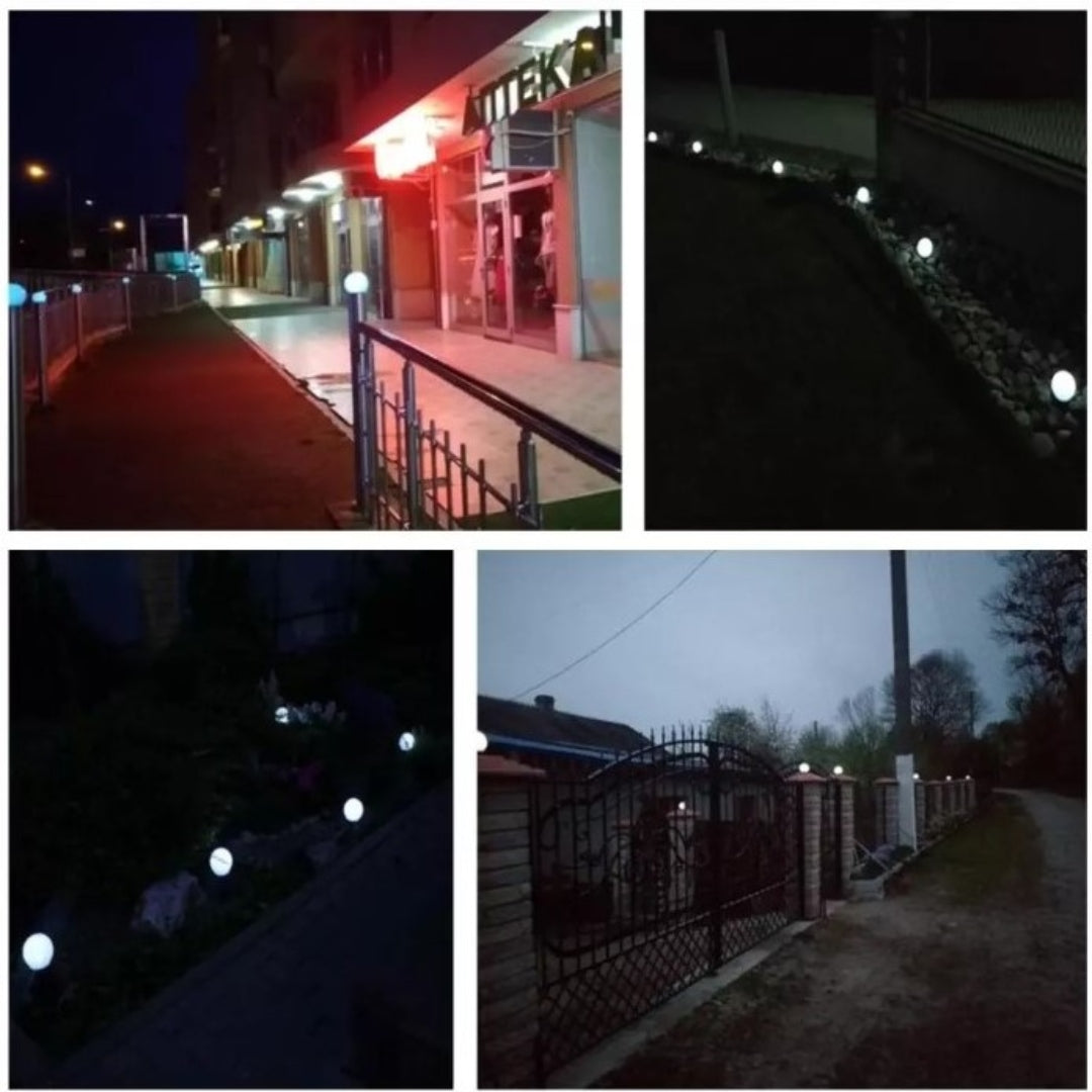 Lampa za dvorište izrađena od plastike i namenjena upotrebi na otvorenom.