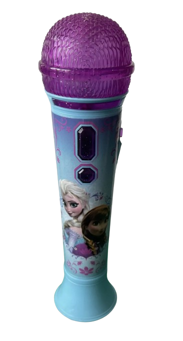 Na slici je karaoke mikrofon za decu sa motivom Frozen-a.