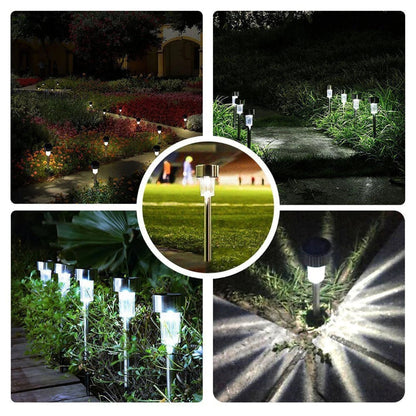 Šarene solarne LED lampe za baštenski ukras.