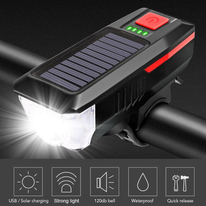 Lampa za bicikl koja se puni solarno ili putem USB-a.