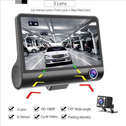 Full HD auto kamera sa ekranom prikazana iz drugog ugla.