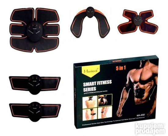 Prikaz kompleta uređaja za elektrostimulaciju mišića Smart Fitness 5 u 1.