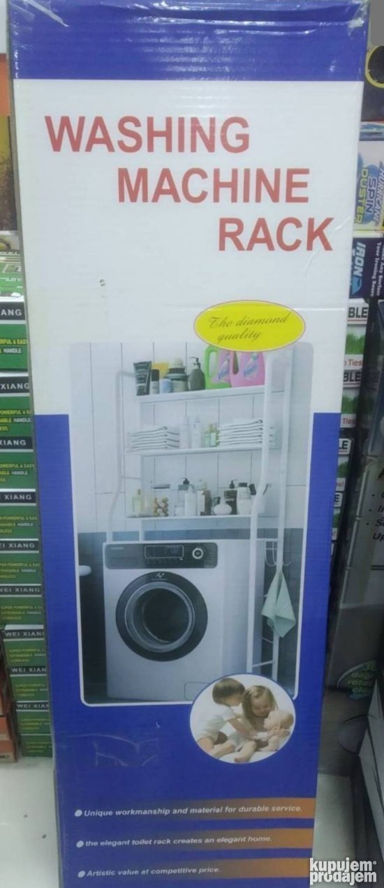 Kupatilska polica namenjena postavljanju iznad mašine za veš.