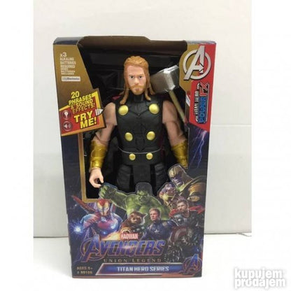 Prikazana je figura junaka Thora iz Avengersa.