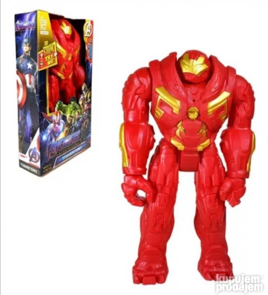 Na slici je Hulkbuster figura predstavljena kao igračka.