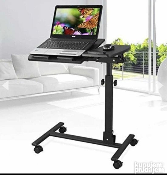 Stočić za laptop prikazan je u preklopnoj izvedbi.