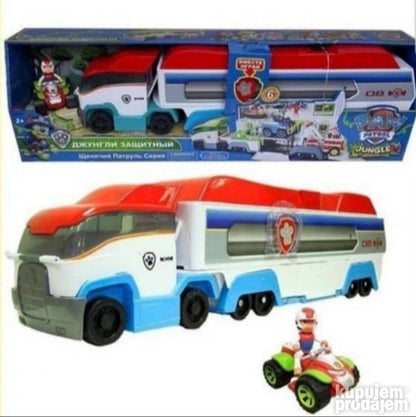 Kamper-transporter iz Patrolnih šapa sa vozilom Rajdera.