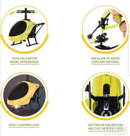 Žuti helikopter za igru prikazan je izbliza.