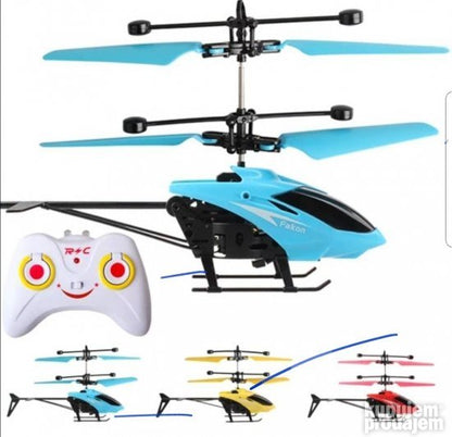 Prikazan je žuti helikopter-igračka iz kategorije igračaka za letenje.