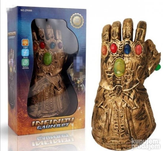 Na fotografiji se vidi Thanosova rukavica iz sveta Avengers.