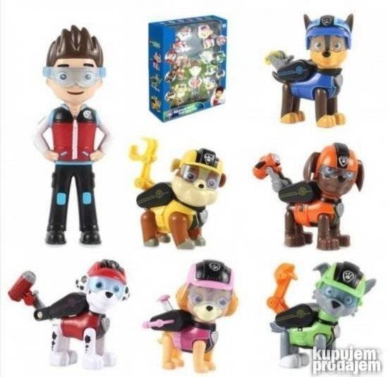 Figura Rajdera prikazana zajedno sa Rubbleom, Marshallom, Chaseom, Skye, Rockyjem i Zumom.