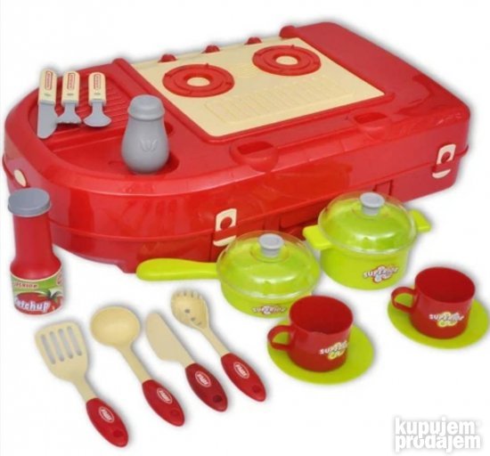 Kuhinjski set za igru sa dugmadima i svetlosnim efektima.