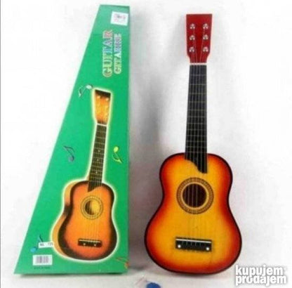 Prikazana je klasična gitara za dečje sviranje i pevanje.