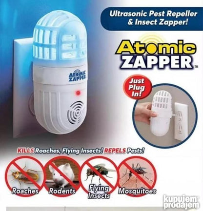 Uređaj za štetočine sa ultrazvučnim talasima i UV plavim svetlom.