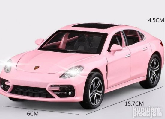 Igračka automobil Panamera prikazan u roze boji.