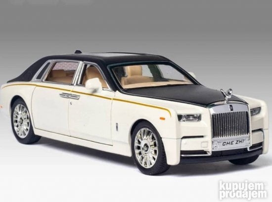 Beli metalni automobil-igračka oblikovan je kao Rolls-Royce Phantom.
