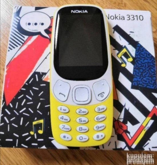 Žuti mobilni telefon Nokia 3310.
