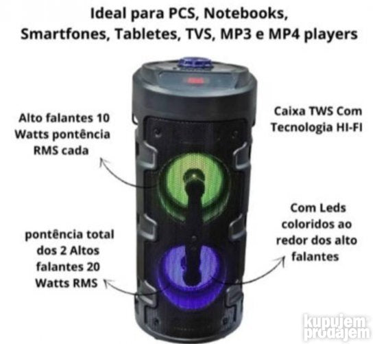Bluetooth zvučnik sa mikrofonom i ugrađenim MP3 plejerom.