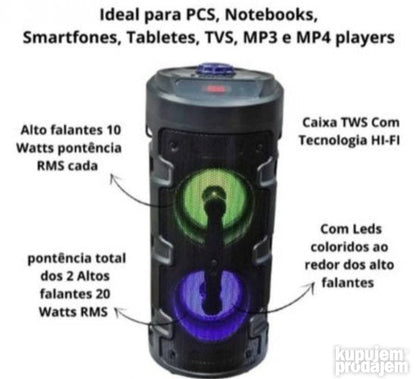 Bluetooth zvučnik sa mikrofonom i ugrađenim MP3 plejerom.