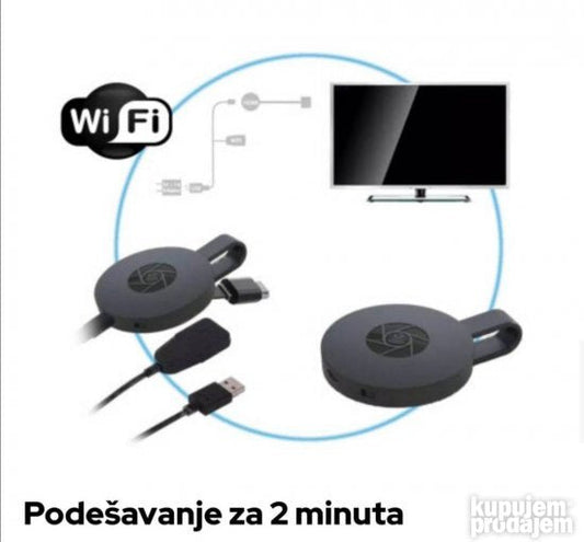 Bežični HDMI adapter namenjen prenosu prikaza sa telefona na televizor.