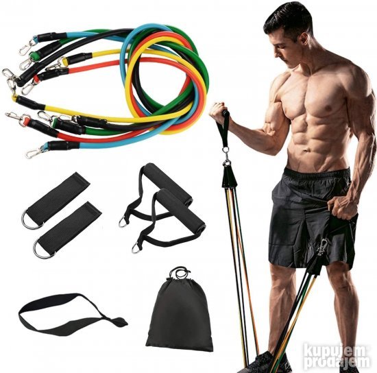 Na slici se vide elastične trake namenjene fitnes aktivnostima.