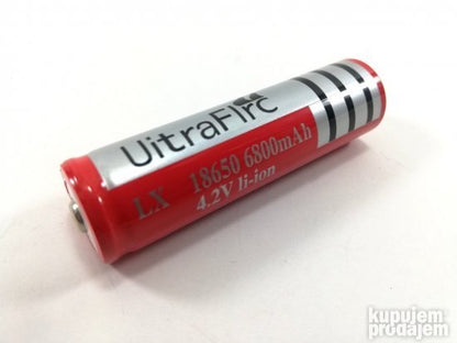 Baterija PRODAVANI 18650 sa naponom od 4,2 V za uređaje koji koriste ovaj format.